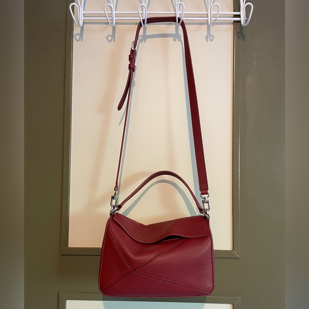 Quince Leather Patchwork Bag-Burgundy